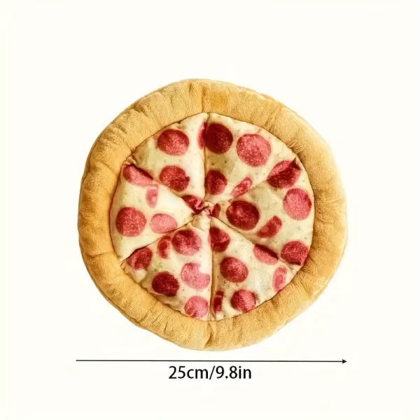 Plush Pepperoni Pizza Dog Toy - Durable Squeaky Chew Toy with Interactive Features, Soft Polyester, Ideal for All Breeds - Mimics Real Pizza Slice Design, Pizza Toy - 图片 2
