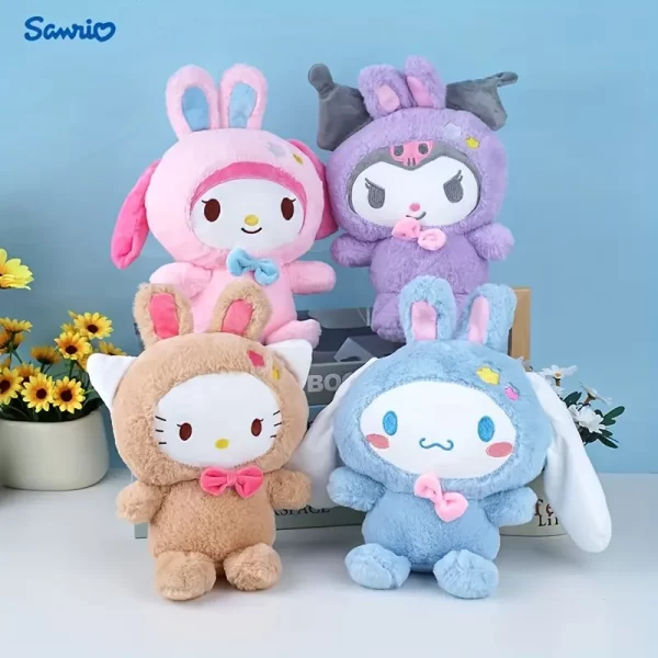 1pc Sanrio Soft-Friends Plush Dog Toy, Cartoon Pattern, Polyester Material, All Breed Sizes, for Valentine's, Halloween, Easter - 图片 4