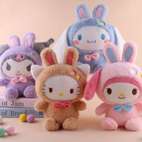 1pc Sanrio Soft-Friends Plush Dog Toy, Cartoon Pattern, Polyester Material, All Breed Sizes, for Valentine's, Halloween, Easter