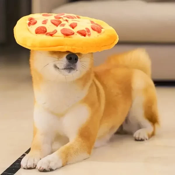 Plush Pepperoni Pizza Dog Toy - Durable Squeaky Chew Toy with Interactive Features, Soft Polyester, Ideal for All Breeds - Mimics Real Pizza Slice Design, Pizza Toy - 图片 3